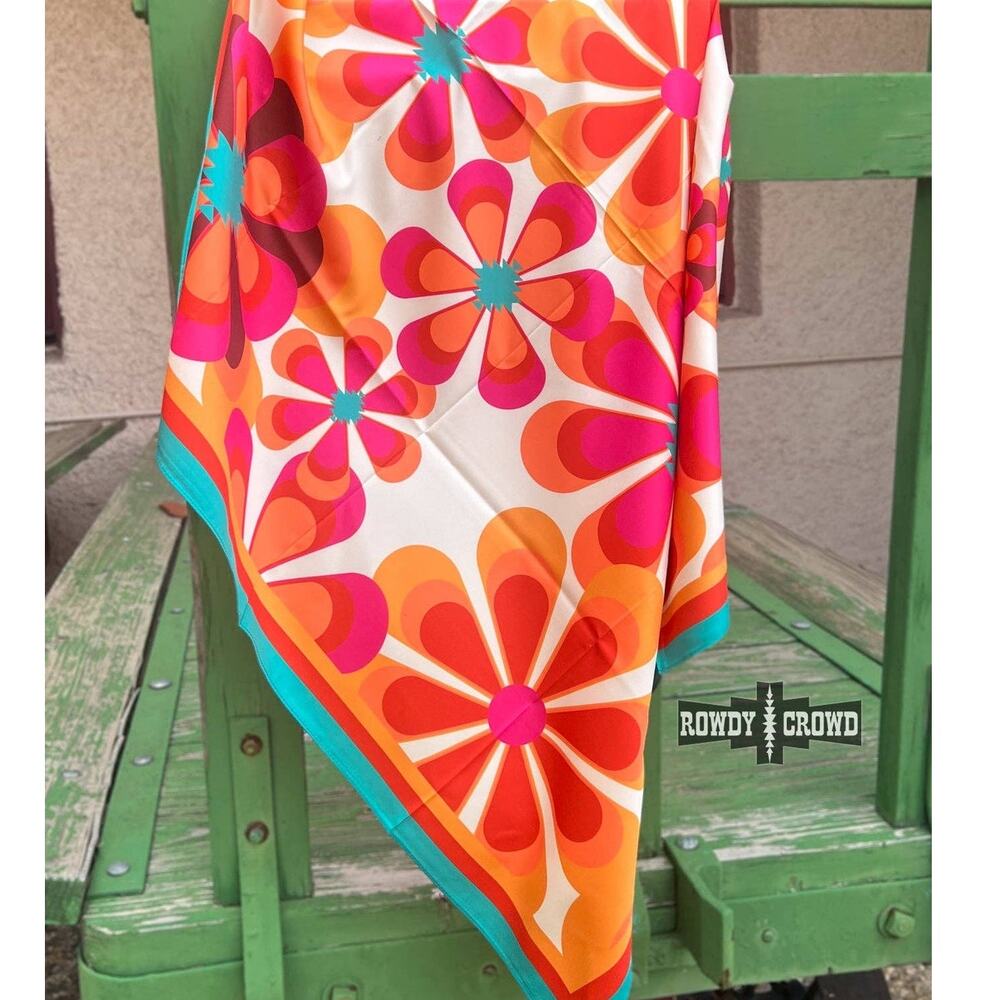 Floral Orange and Pink Scarf